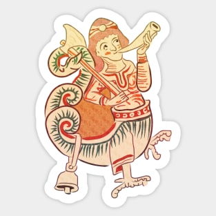 Grotesque medieval art Sticker